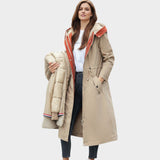 Maria — Faux Fur-Trim Hooded Coat