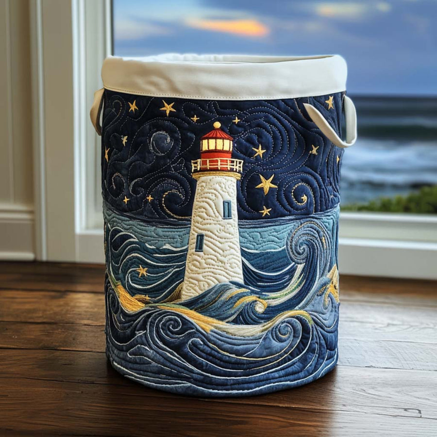 Lighthouse at Dusk - Laundry Basket