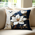 Midnight Magnolia quilted cushion cover