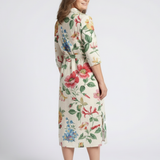 Astrid — Floral Midi Dress with Short Sleeves and Buttons