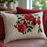 English Rose quilted cushion cover