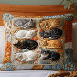 Garden Cat Nap quilted cushion cover