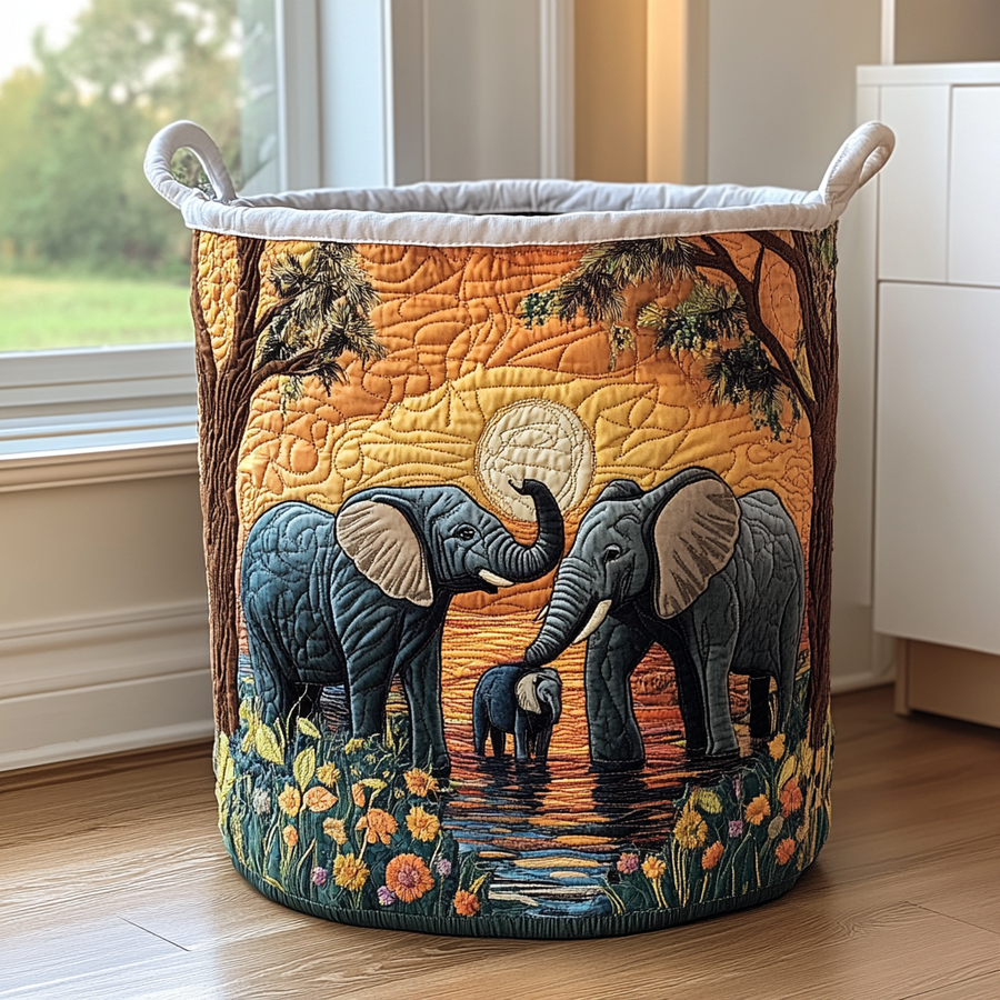 Rustic Elephant - Laundry Basket