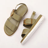 Aurelia — Gold-Buckle Leather Sandals