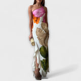 The Sapphire - Elegant Patchwork Maxi Dress