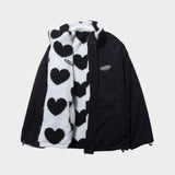 Dianne — Reversible Heart-Print Fleece Jacket