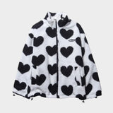 Dianne — Reversible Heart-Print Fleece Jacket