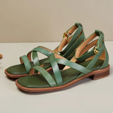 Talia — Cross-Strap Leather Sandals