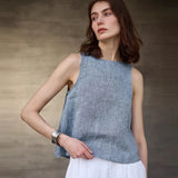 Marlowe — Reversible Chambray Linen Vest