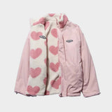 Dianne — Reversible Heart-Print Fleece Jacket