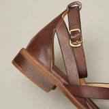 Talia — Cross-Strap Leather Sandals