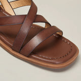 Talia — Cross-Strap Leather Sandals