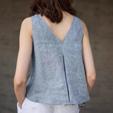 Marlowe — Reversible Chambray Linen Vest