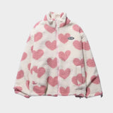 Dianne — Reversible Heart-Print Fleece Jacket