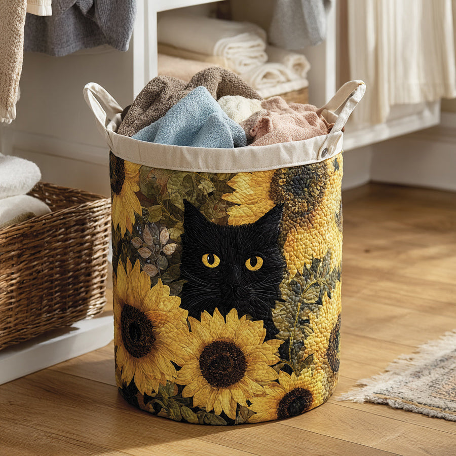 Sunflower Black Cat - Laundry Basket