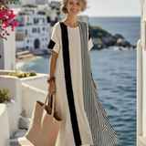 Fiona — Maxi Dress with a Round Neckline and Short Sleeves