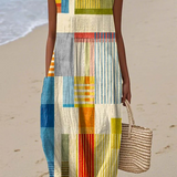 Candice — Boho Midi Dress with a Geometric Print