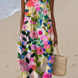 Constance — Boho Midi Dress with floral print