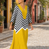 Pandora — Geometric Stripe Dress