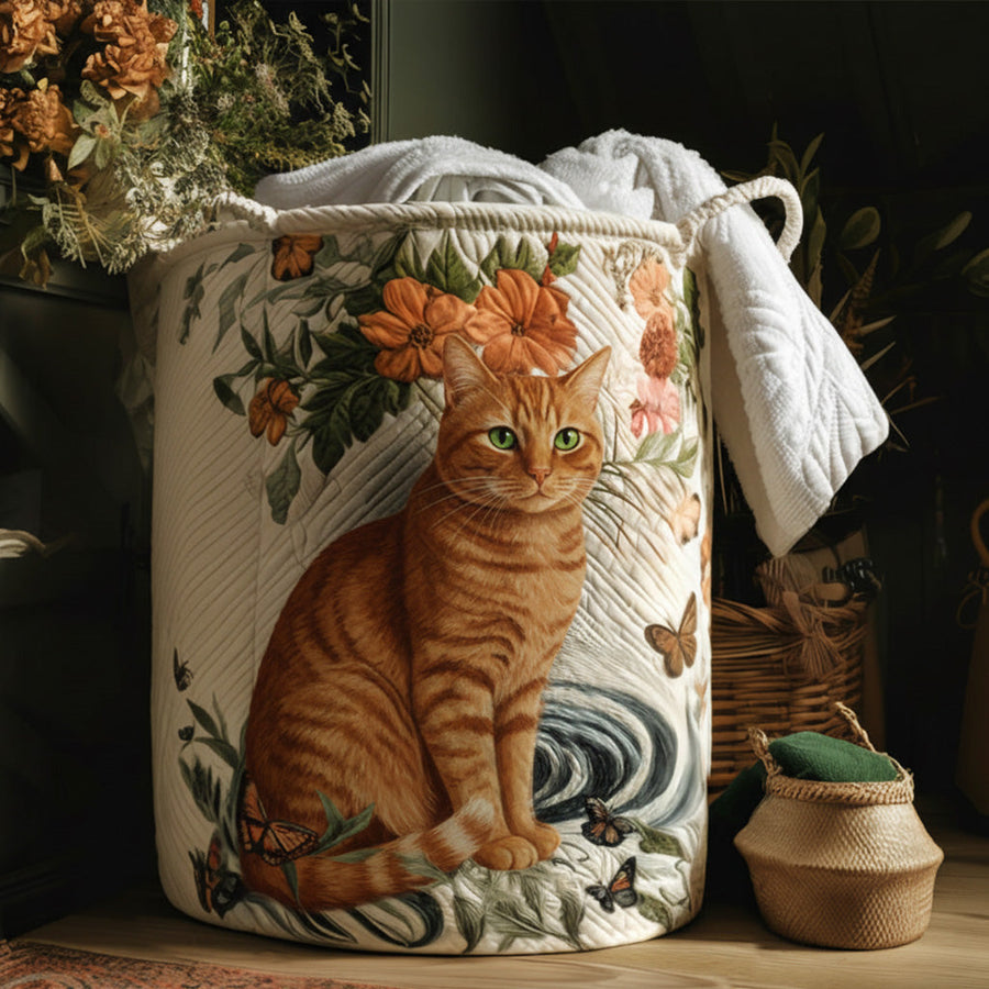 Warm Yellow Whiskers - Laundry Basket