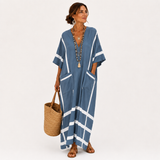 Leila — Blue Striped Kaftan