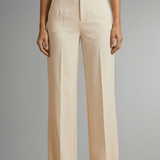 Adarene - Beige High-Waist Straight Leg Trousers