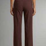 Adarene - Wine Red High-Waist Straight Leg Trousers