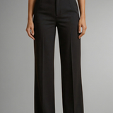 Adarene - Black High-Waist Straight Leg Trousers