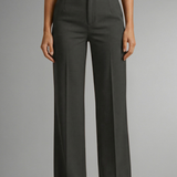 Adarene - Dark Grey High-Waist Straight Leg Trousers