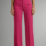 Adarene - Pink High-Waist Straight Leg Trousers