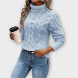 Isla — Cable-Knit Roll-Neck Jumper