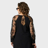 Maude — Dress with Embroidered Tulle Sleeves