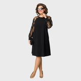 Maude — Dress with Embroidered Tulle Sleeves