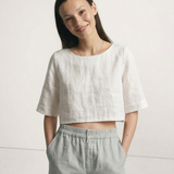 Reeve — Boxy Linen Crop Top