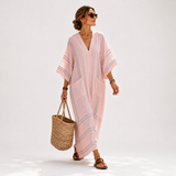 Soraya — Pink Striped Kaftan