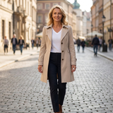 Inés — Elegant Vintage Button Coat