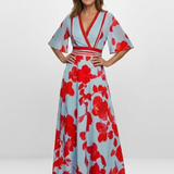 Abigail — Floral Maxi Dress with a V-Neckline