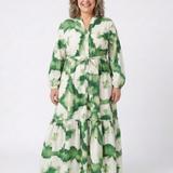 Iona — Long-Sleeve Maxi Dress with a Tie Waist
