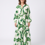 Iona — Long-Sleeve Maxi Dress with a Tie Waist