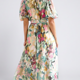 Amy — Short-Sleeve Midi Dress with a Gathered Waist