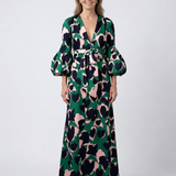 Iris — Long-Sleeve Maxi Dress with a Tie Waist