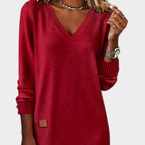Claire — Soft V-Neck Midi Dress