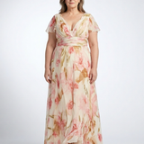 Anna — Short-Sleeve Floral Maxi Dress with a V-Neckline
