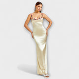 Mimi — Embellished Satin Dress with Back Lacing