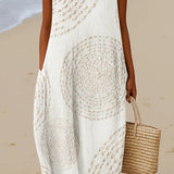 Cicely — Boho Midi Dress with a Painterly Print