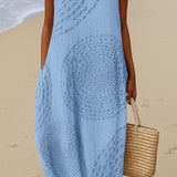 Cicely — Boho Midi Dress with a Painterly Print
