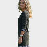 Maxine — Knit Dress with a Half-Zip and Contrast Trim