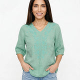 Eloria — V-Neck Cotton Blouse