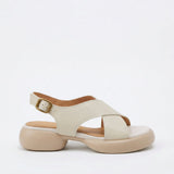 Odile — Cross-Strap Leather Sandals