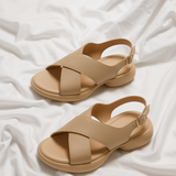 Odile — Cross-Strap Leather Sandals
